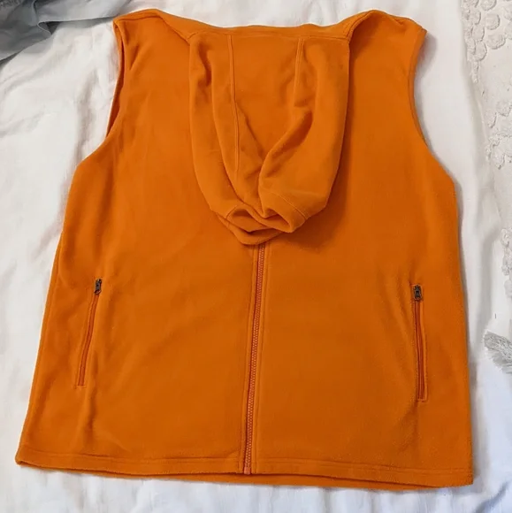 The North Face Orange Fleece Hooded Vest - Picture 2 of 9